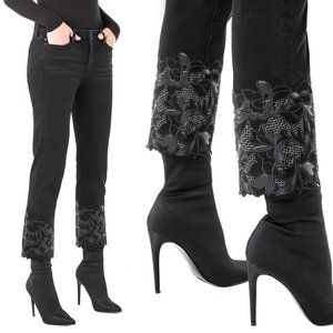 Liverpool Kayden Floral Embroidered Cropped Jeans